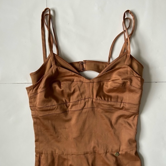 LIU Jo Milano brown mini dress size 40- M corset back zipper bustier - Picture 14 of 16